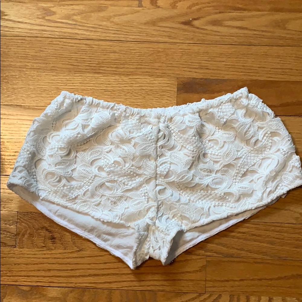 White Crochet Shorts from LF